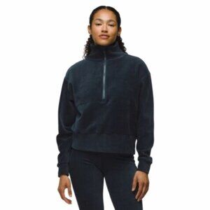 Prana Women’s Escambia Half Zip Pullover Velour Dark Teal XL